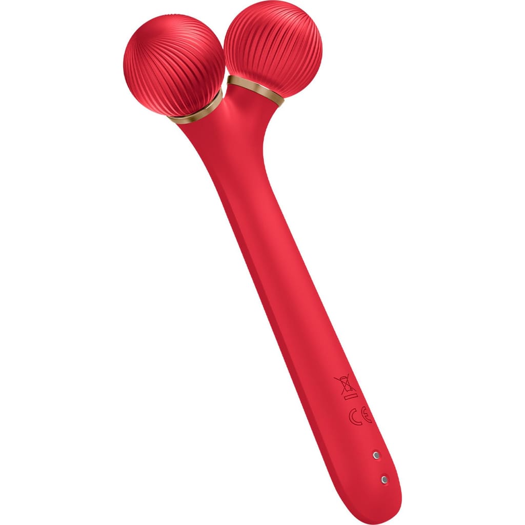 Фото товару: Електронний ультразвуковий ролик для обличчя GESKE Sonic Facial Roller 4в1 red № 5