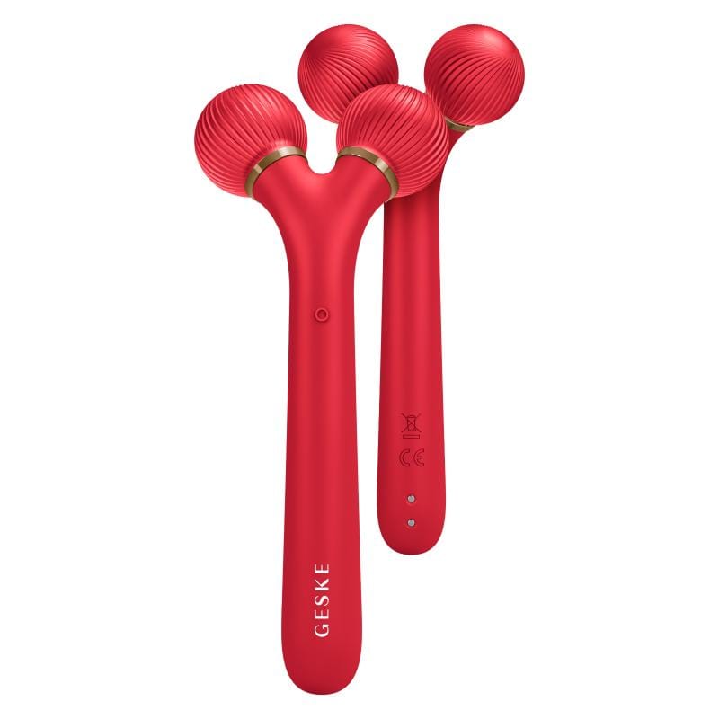Фото товару: Електронний ультразвуковий ролик для обличчя GESKE Sonic Facial Roller 4в1 red № 4