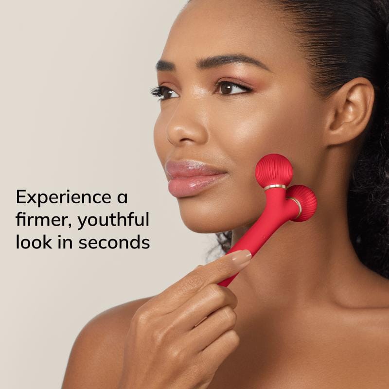 Фото товару: Електронний ультразвуковий ролик для обличчя GESKE Sonic Facial Roller 4в1 red № 3