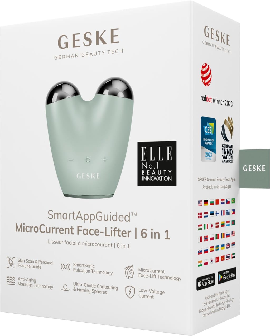 Фото товару: Мікрострумовий підтягувач обличчя GESKE MicroCurrent Face-Lifter 6в1 green № 7