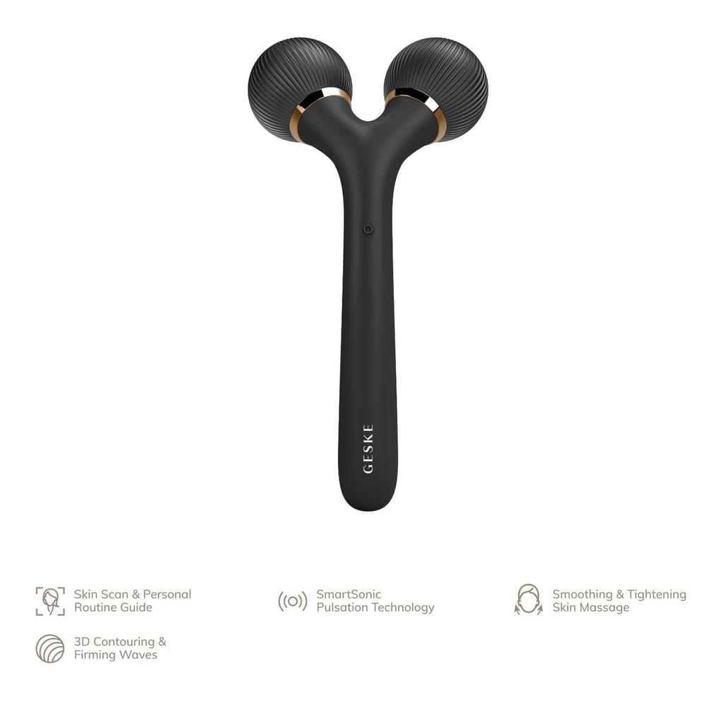 Фото товару: Електронний ультразвуковий ролик для обличчя та тіла GESKE Sonic Facial&Body Roller 4в1 gray № 1