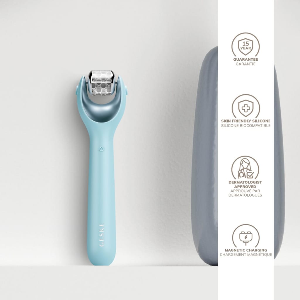 Фото товару: Електронний ролер для обличчя з мікроголками GESKE MicroNeedle Face Roller 9в1 turquoise № 2