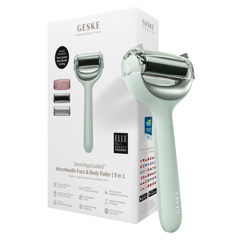 Фото товару: Ролер для голкової мезотерапії обличчя та тіла GESKE MicroNeedle Face&Body Roller 9в1 green № 0
