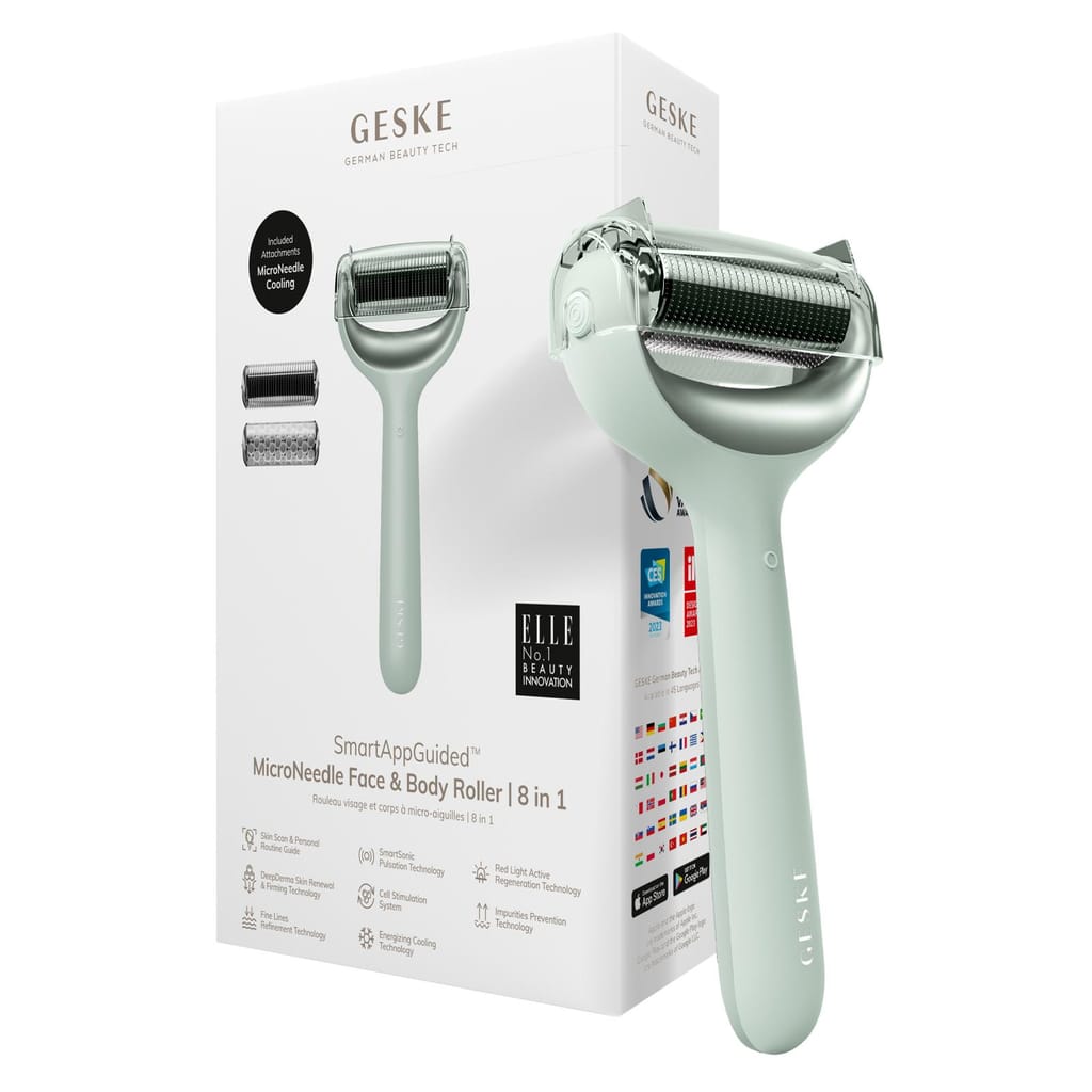 Фото товару: Електронний ролер для обличчя та тіла з мікроголками GESKE MicroNeedle Face&Body Roller 8в1 green № 0