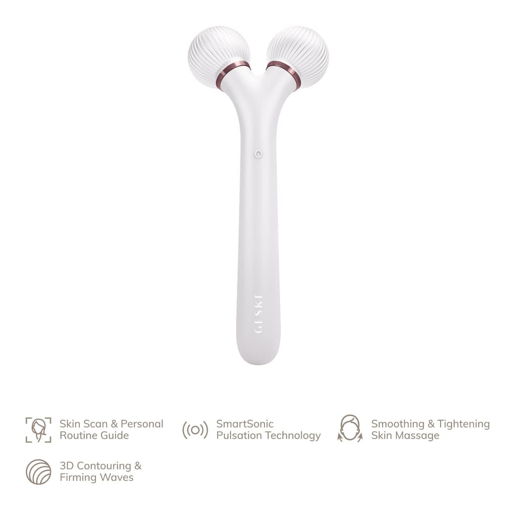 Фото товару: Електронний ультразвуковий ролик для обличчя GESKE Sonic Facial Roller 4в1 starlight № 1