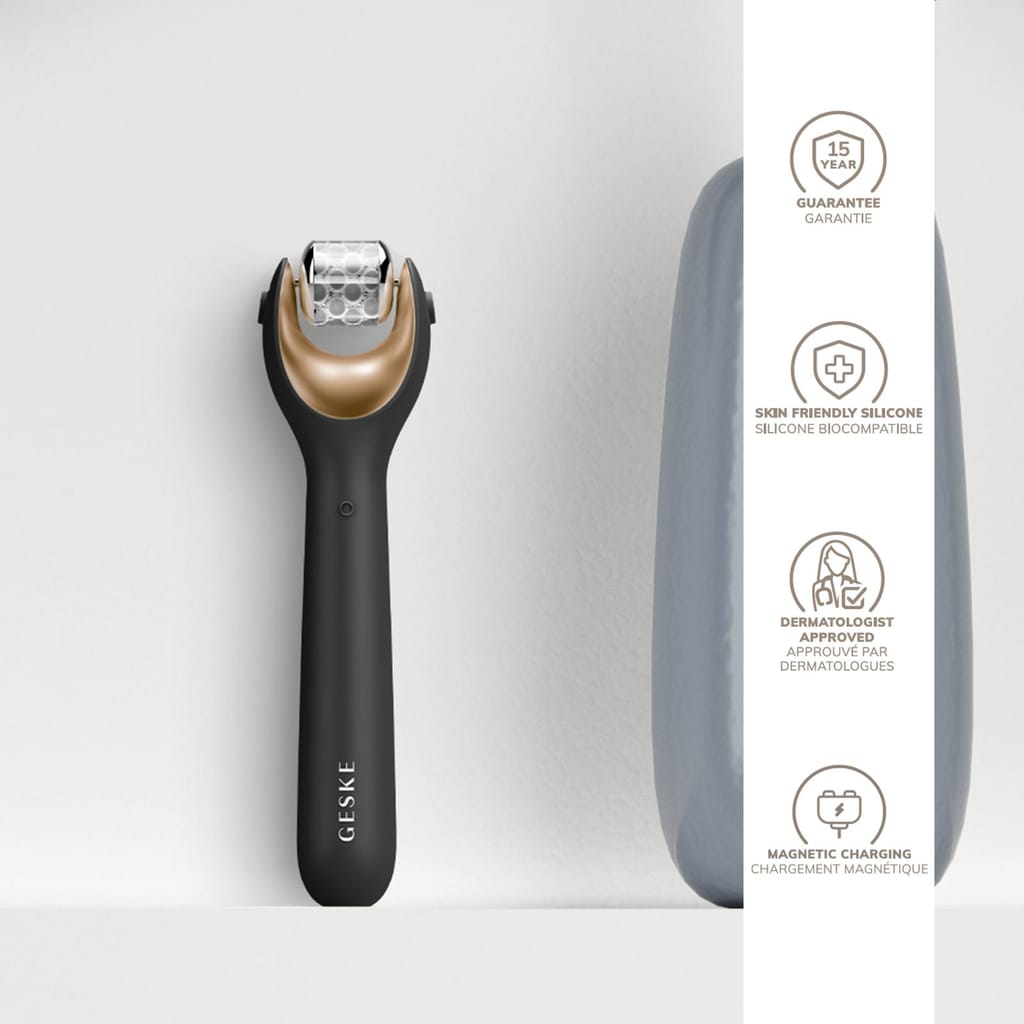 Фото товару: Електронний ролер для обличчя з мікроголками GESKE MicroNeedle Face Roller 9в1 gray № 2