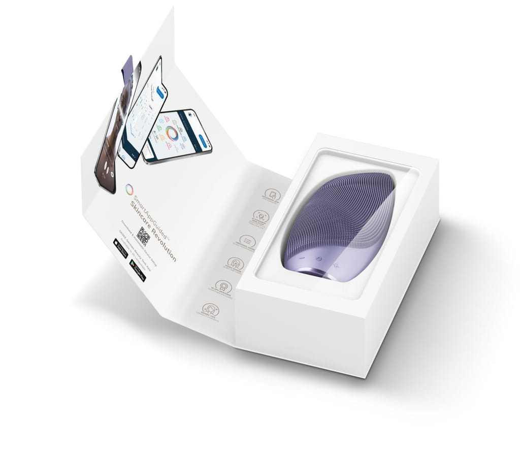Фото товару: Електронна звукова термо щітка для обличчя GESKE Sonic Thermo Facial Brush 6в1 purple № 8