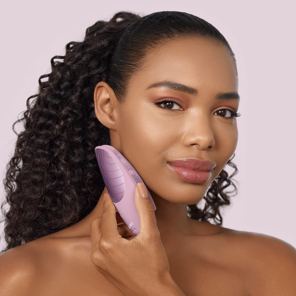 Фото товару: Електронна звукова термо щітка для обличчя GESKE Sonic Thermo Facial Brush 6в1 pink № 3