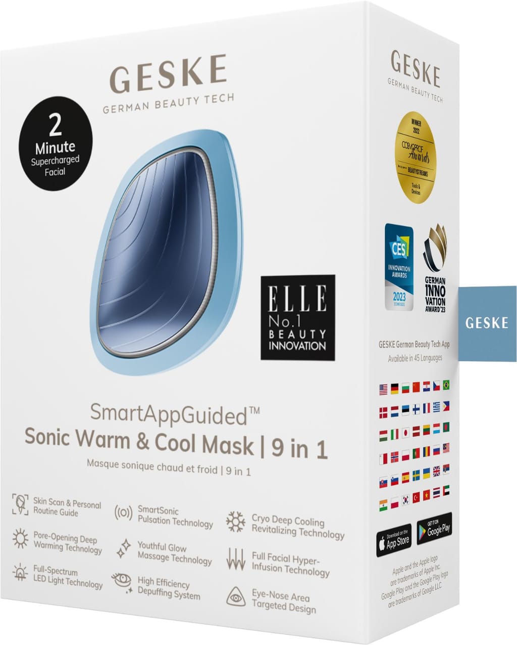 Фото товару: Ультразвукова маска тепло та холод GESKE Sonic Warm&Cool Mask 9в1 aquamarine № 7