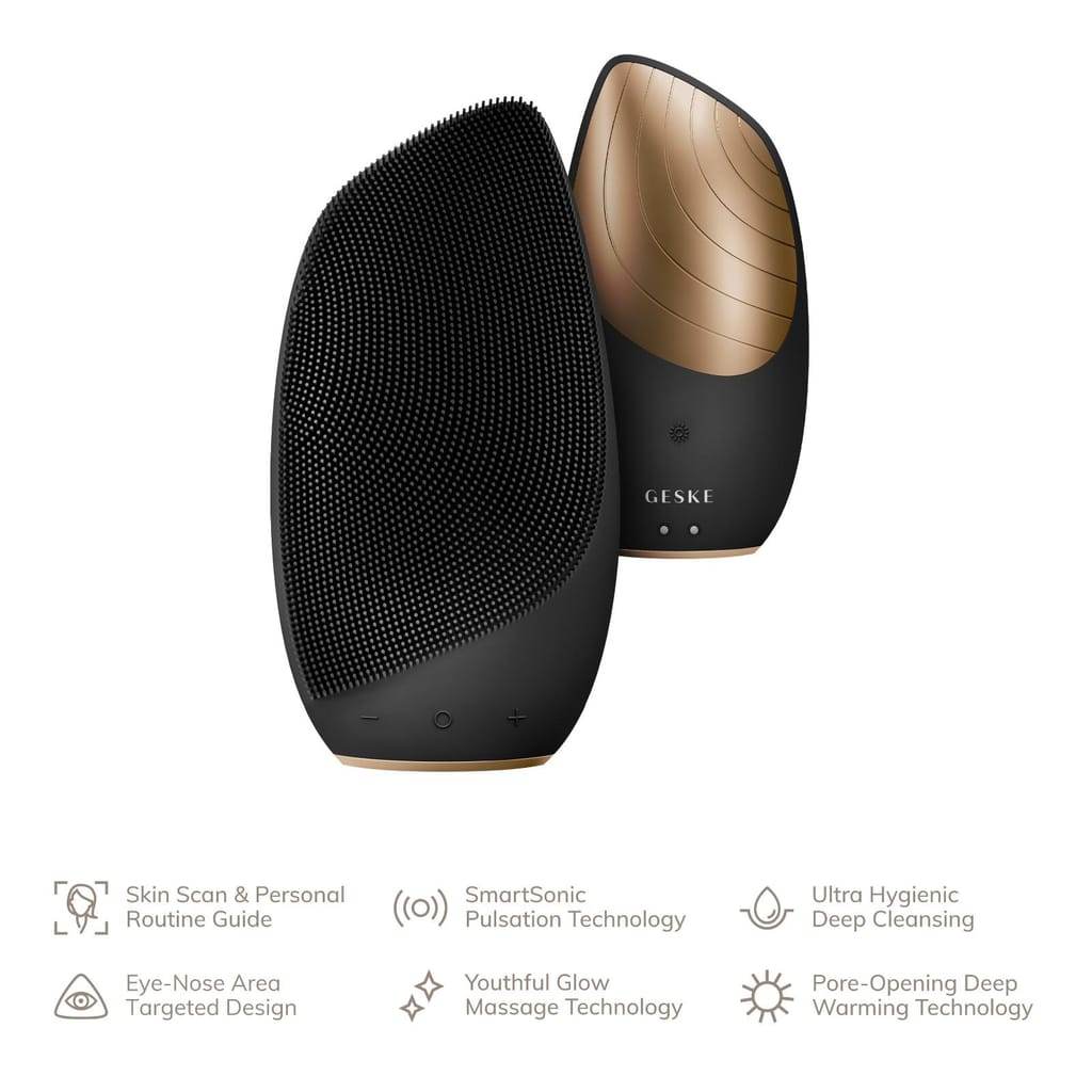 Фото товару: Електронна звукова термо щітка для обличчя GESKE Sonic Thermo Facial Brush 6в1 gray № 1