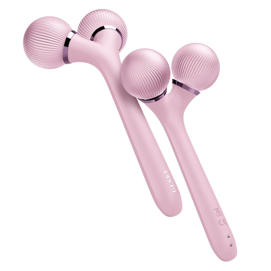 Фото товару: Електронний ультразвуковий ролик для обличчя та тіла GESKE Sonic Facial&Body Roller 4в1 pink № 5