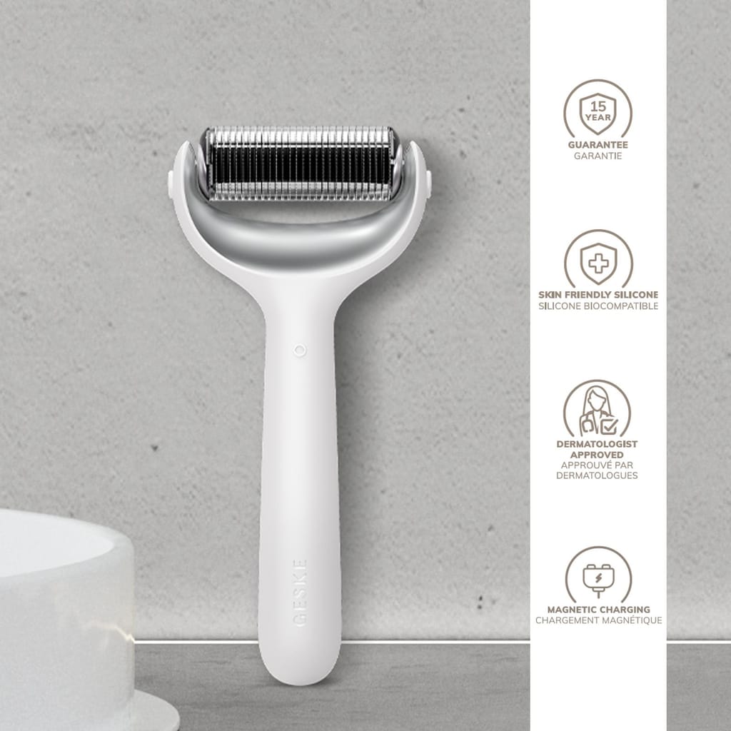 Фото товару: Ролер для голкової мезотерапії обличчя та тіла GESKE MicroNeedle Face&Body Roller 9в1 white № 2