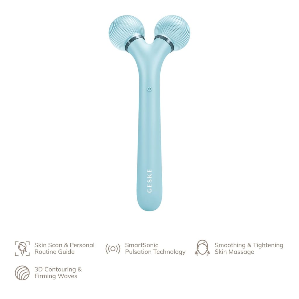 Фото товару: Електронний ультразвуковий ролик для обличчя GESKE Sonic Facial Roller 4в1 turquoise № 1