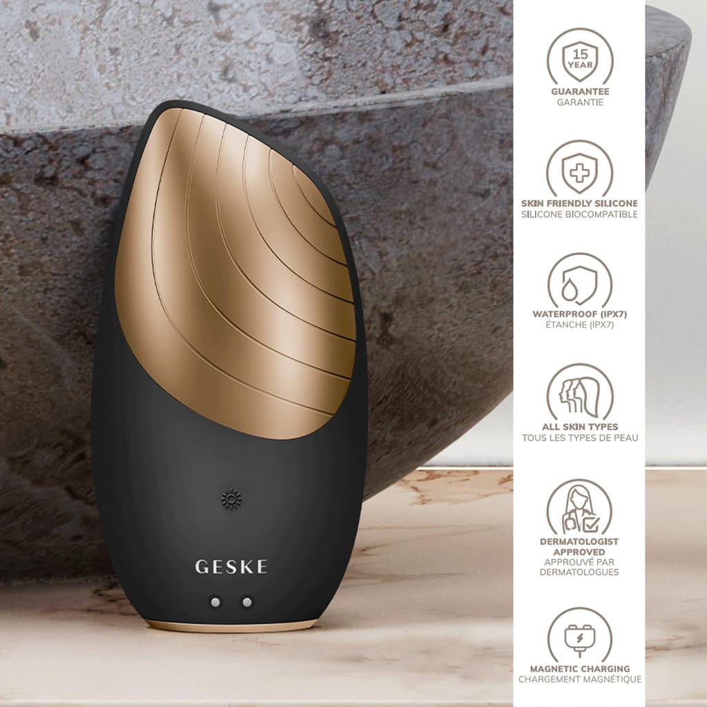 Фото товару: Електронна звукова термо щітка для обличчя GESKE Sonic Thermo Facial Brush 6в1 gray № 2