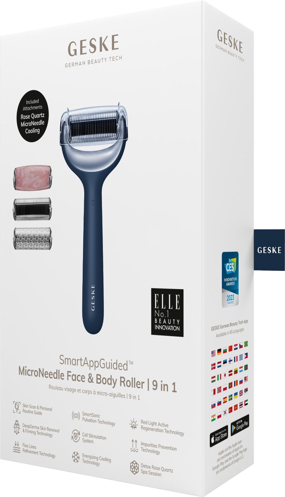 Фото товару: Ролер для голкової мезотерапії обличчя та тіла GESKE MicroNeedle Face&Body Roller 9в1 midnight № 7