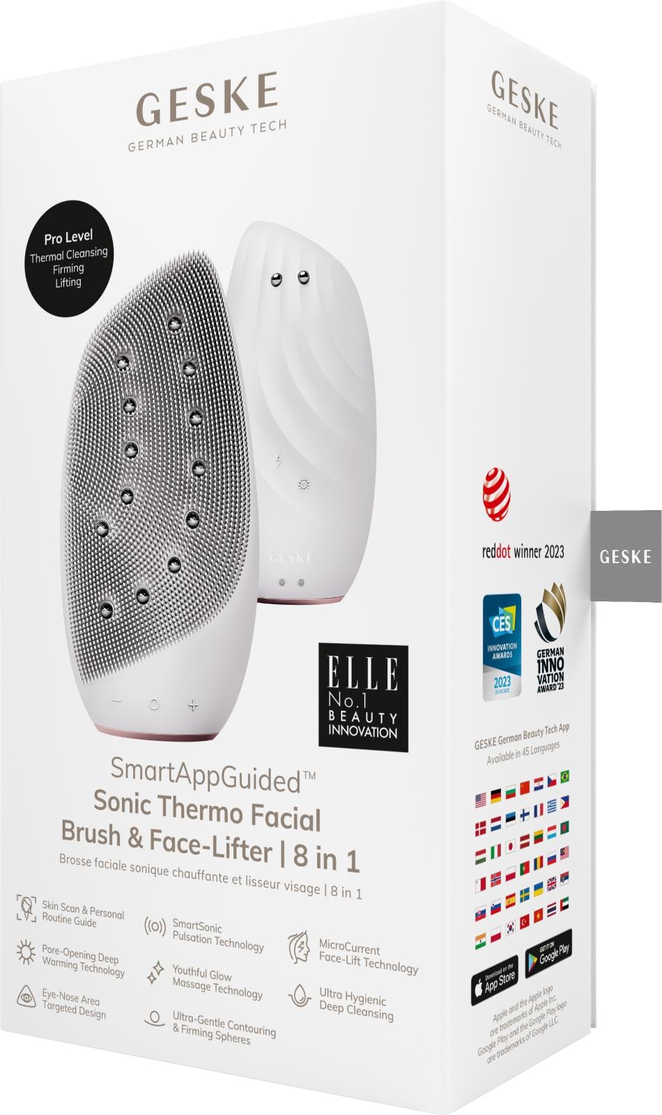 Фото товару: Очищувальна щітка для обличчя GESKE Sonic Thermo Facial Brush&Face-Lifter 8в1 starlight № 7