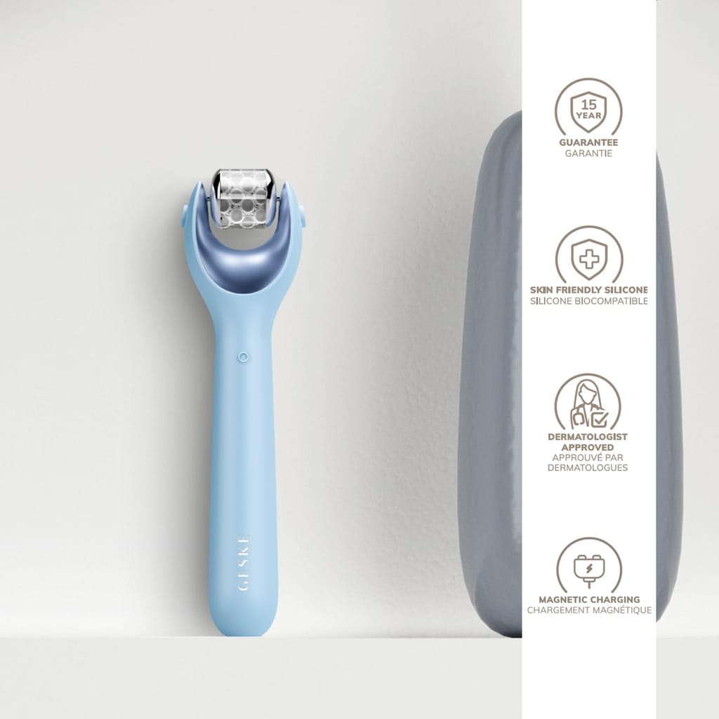 Фото товару: Електронний ролер для обличчя з мікроголками GESKE MicroNeedle Face Roller 9в1 aquamarine № 2