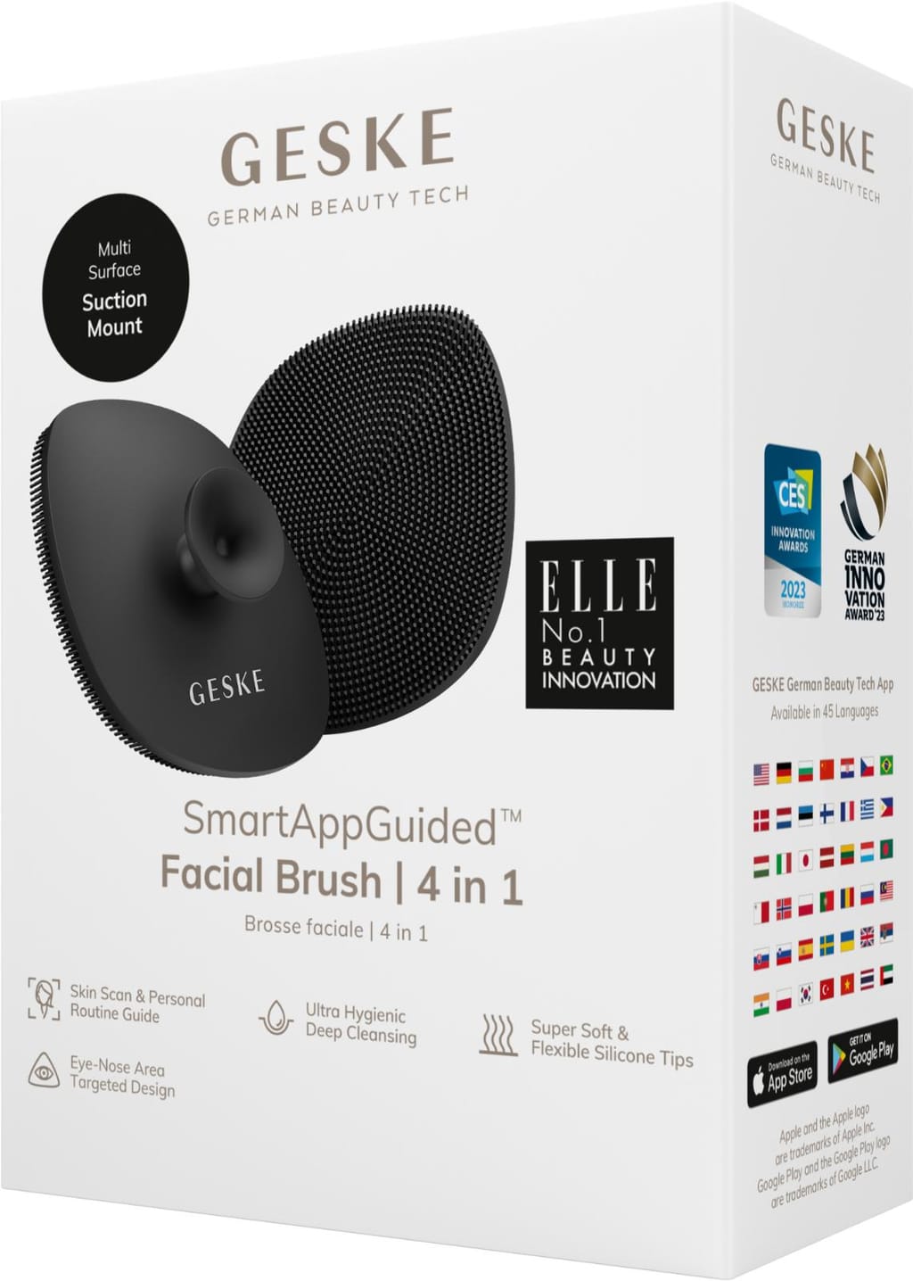 Фото товару: Щітка для обличчя GESKE Facial Brush 4в1 з тримачем gray № 7