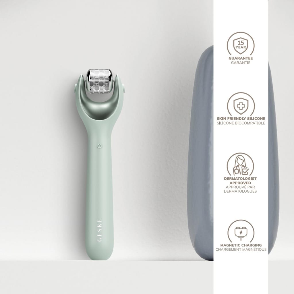 Фото товару: Електронний ролер для обличчя з мікроголками GESKE MicroNeedle Face Roller 9в1 green № 2