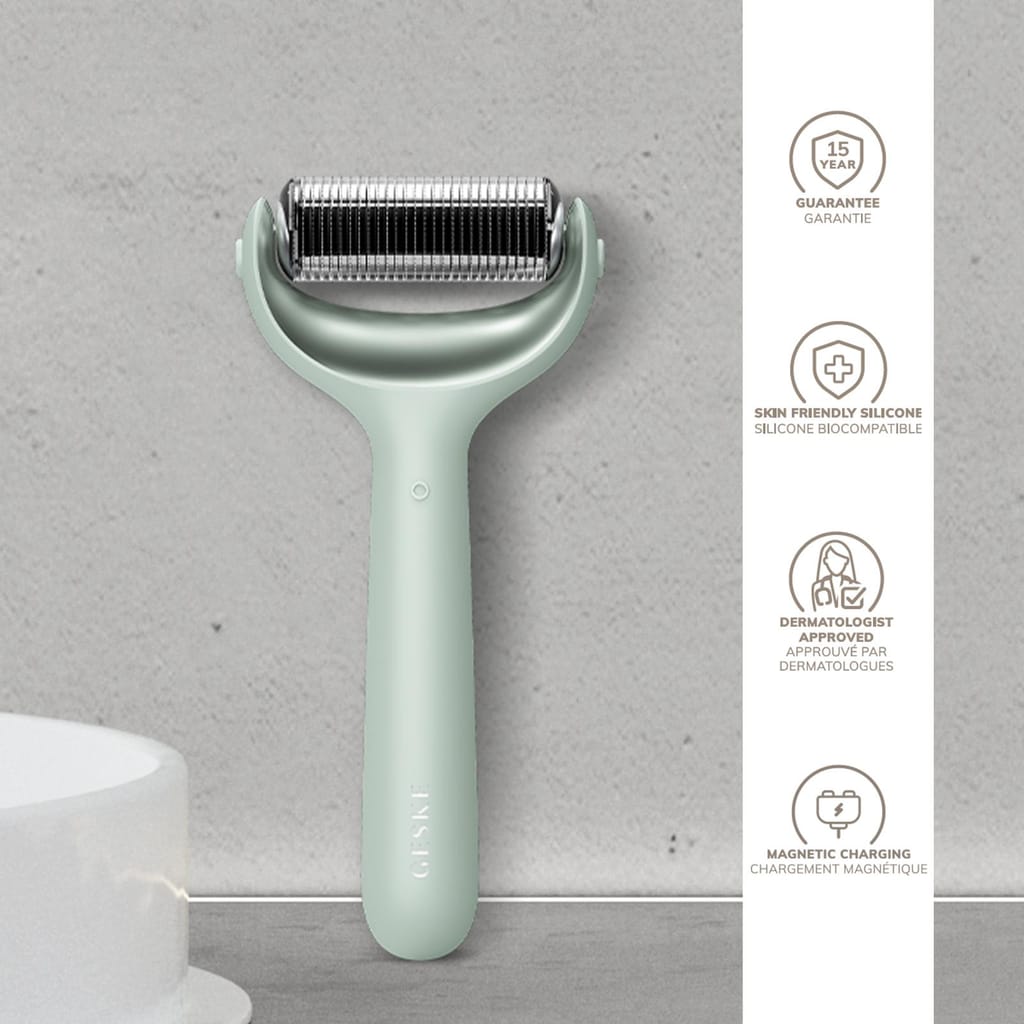 Фото товару: Ролер для голкової мезотерапії обличчя та тіла GESKE MicroNeedle Face&Body Roller 9в1 green № 2