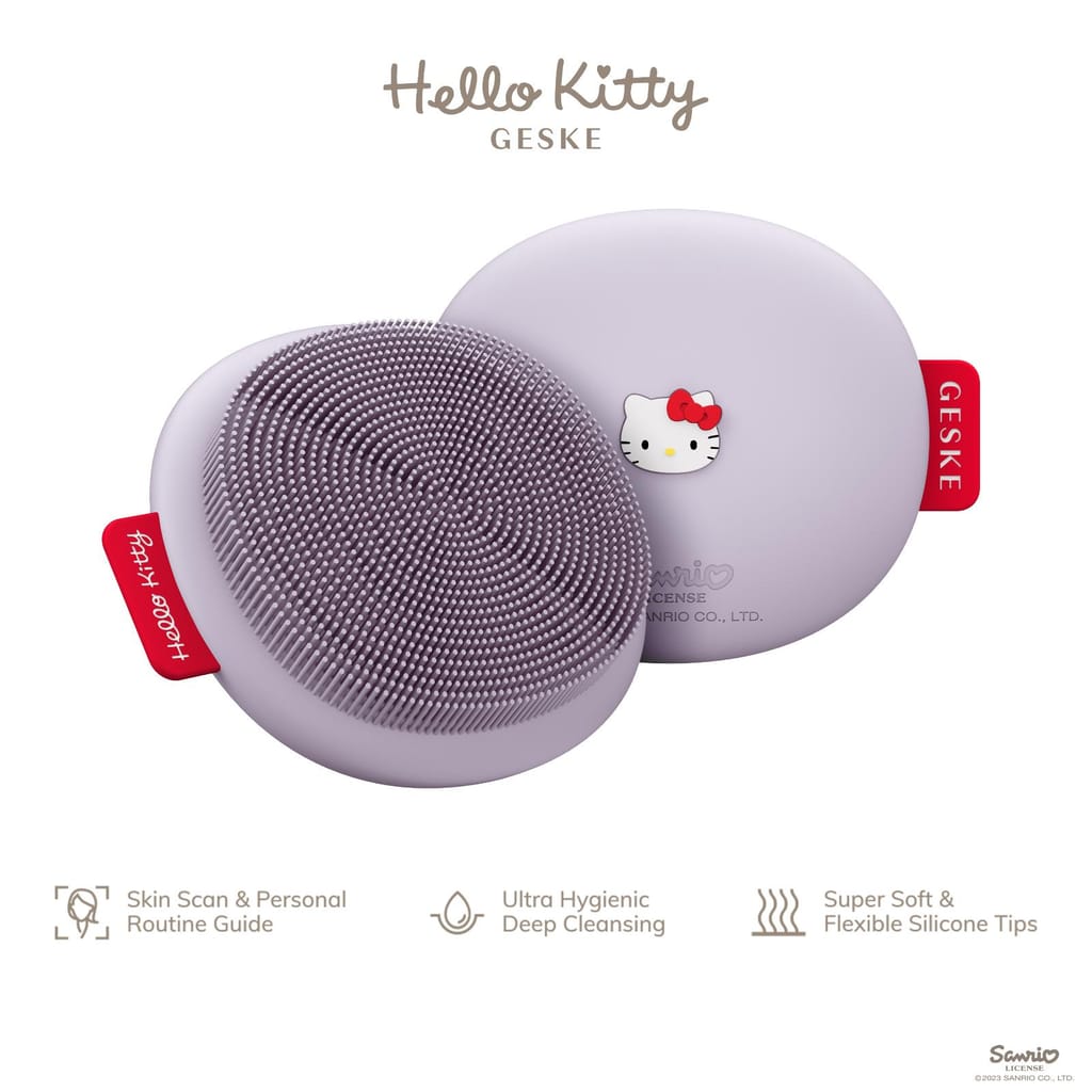 Фото товару: Щітка для обличчя GESKE Facial Brush 3в1 by Hello Kitty purple № 1