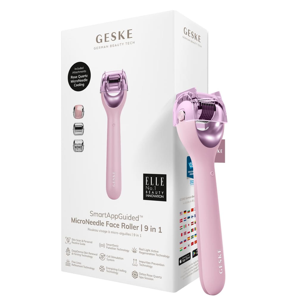 Фото товару: Електронний ролер для обличчя з мікроголками GESKE MicroNeedle Face Roller 9в1 pink № 0