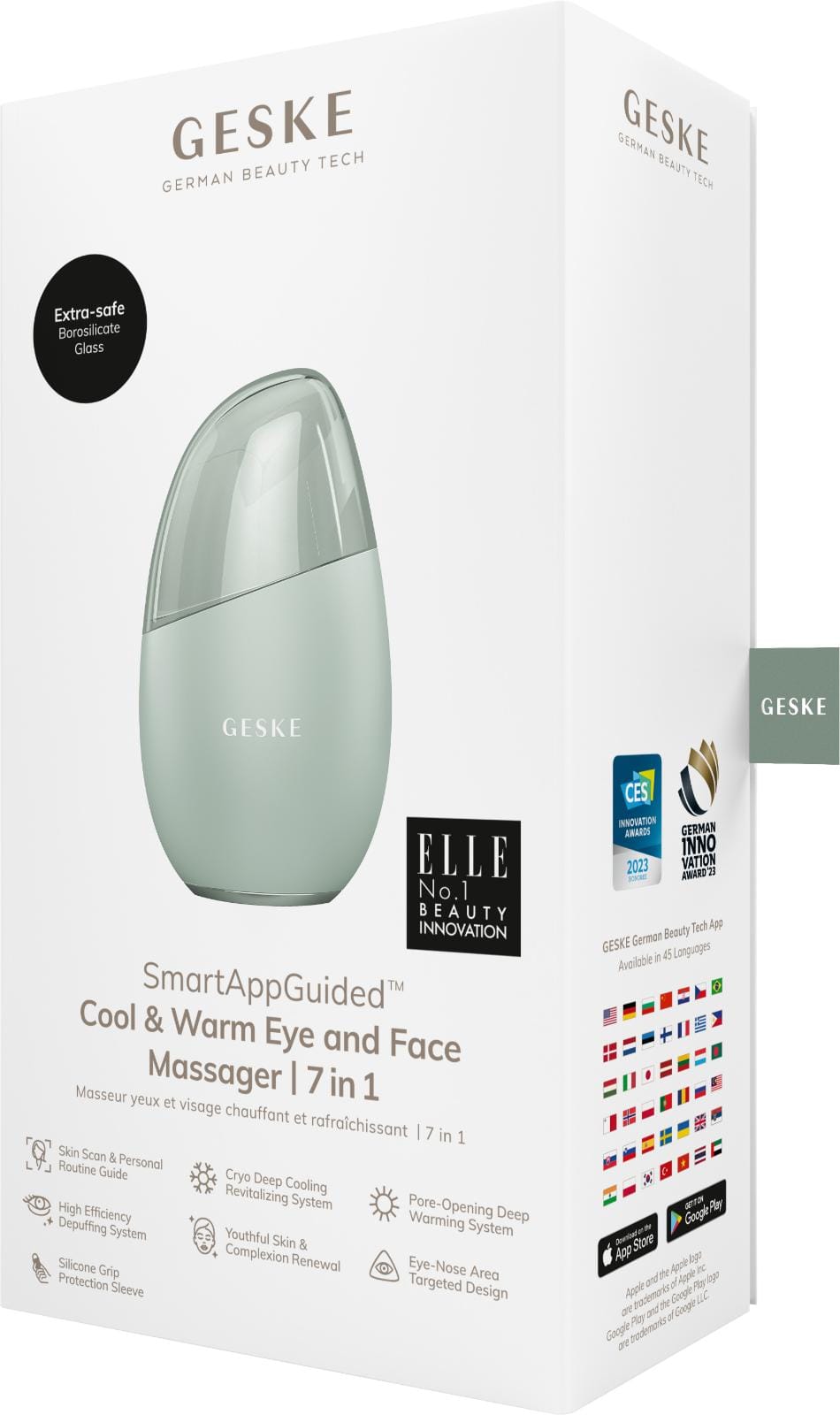 Фото товару: Масажер для обличчя GESKE Cool&Warm Eye and Face Massager 7в1 green № 7