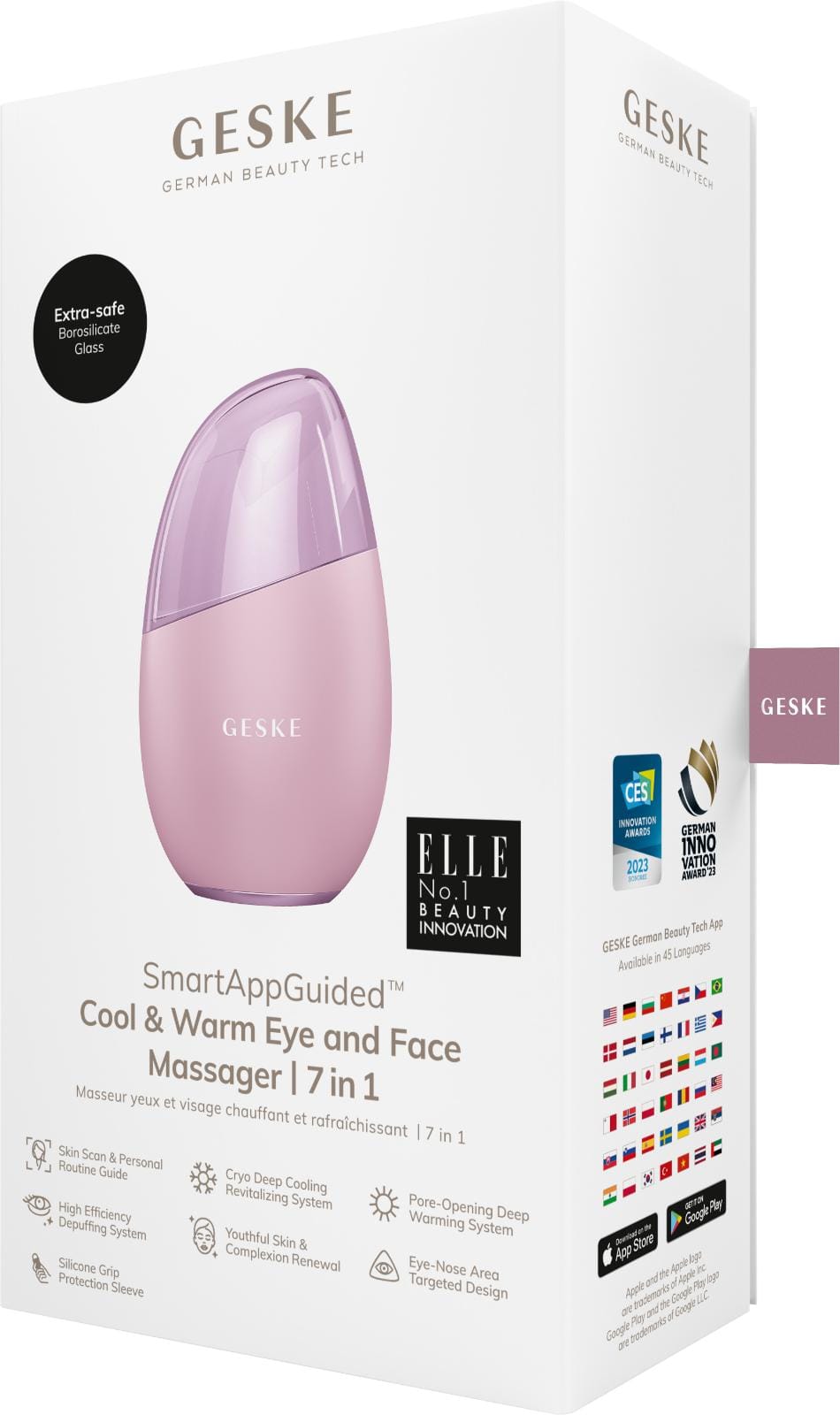 Фото товару: Масажер для обличчя GESKE Cool&Warm Eye and Face Massager 7в1 pink № 7