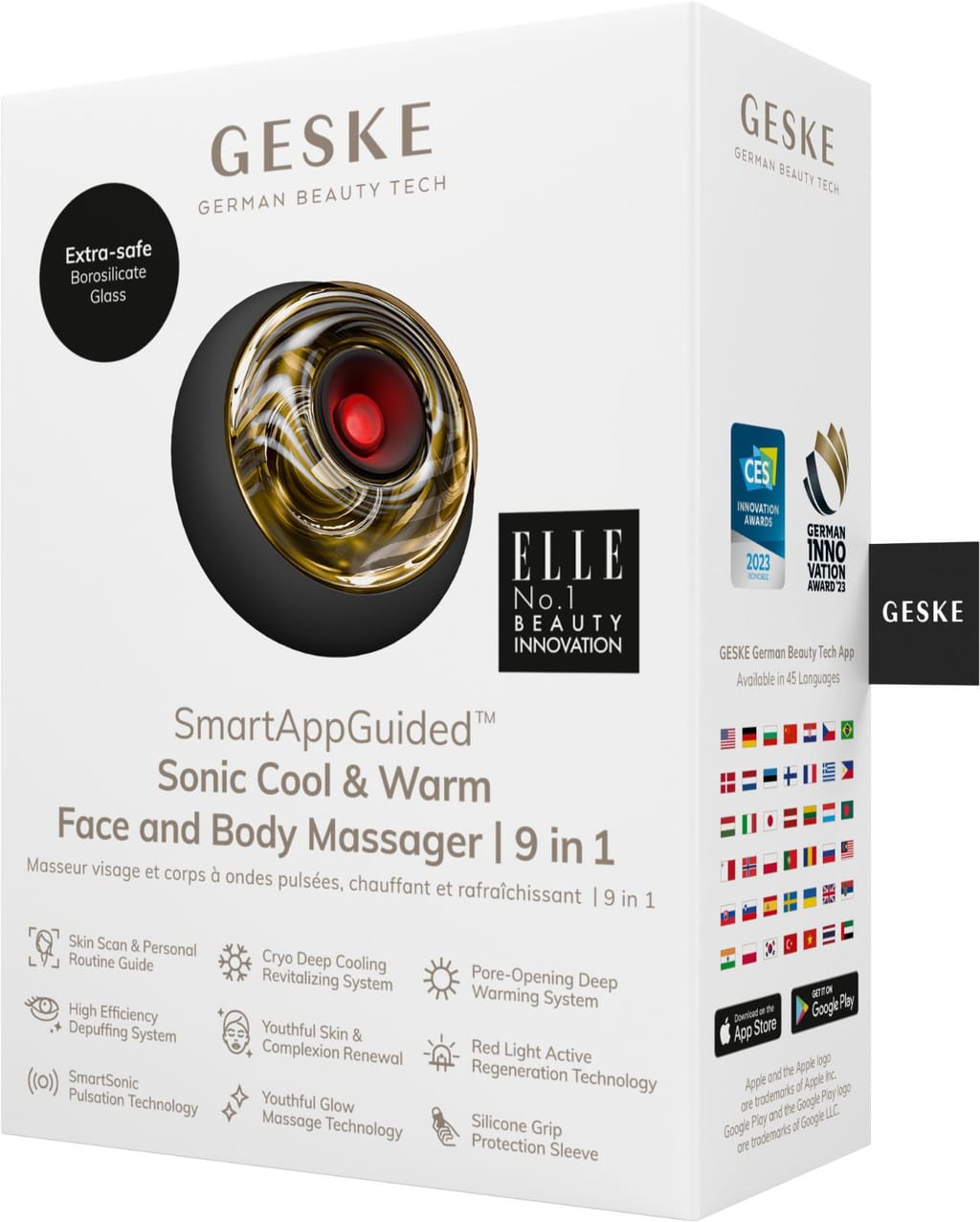 Фото товару: Масажер для обличчя та тіла GESKE Sonic Cool&Warm Face and Body Massager 9в1 gray № 7