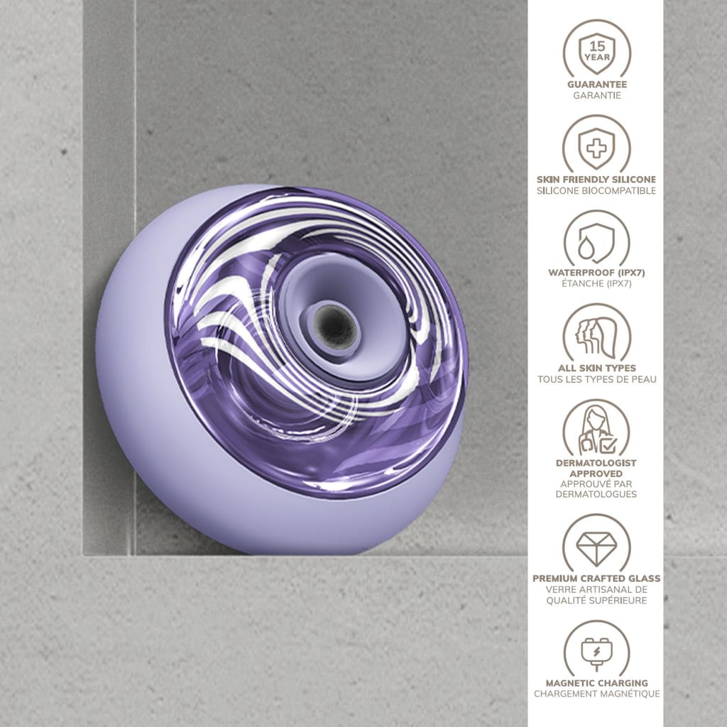 Фото товару: Масажер для обличчя та тіла GESKE Sonic Cool&Warm Face and Body Massager 9в1 purple № 2