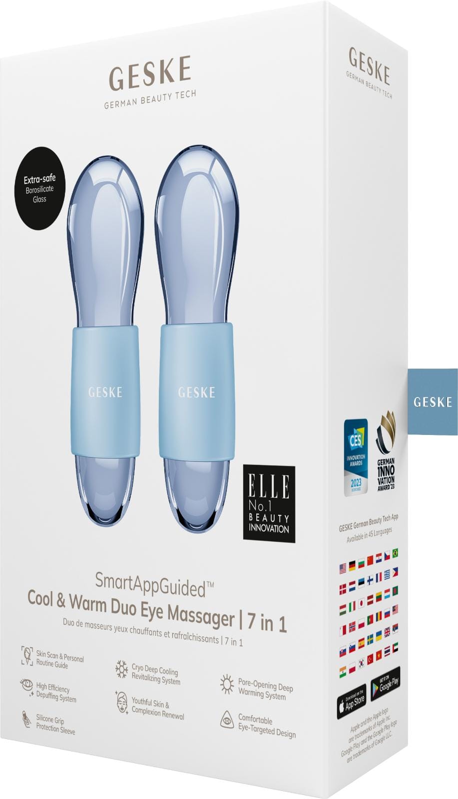 Фото товару: Подвійний масажер для очей GESKE Cool&Warm Duo Eye Massager 7в1 aquamarine № 7