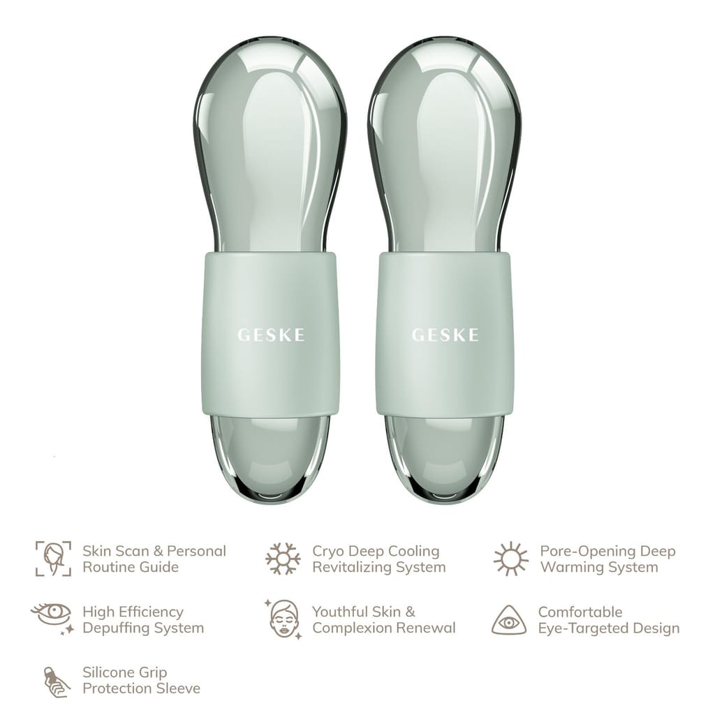 Фото товару: Подвійний масажер для очей GESKE Cool&Warm Duo Eye Massager 7в1 green № 1