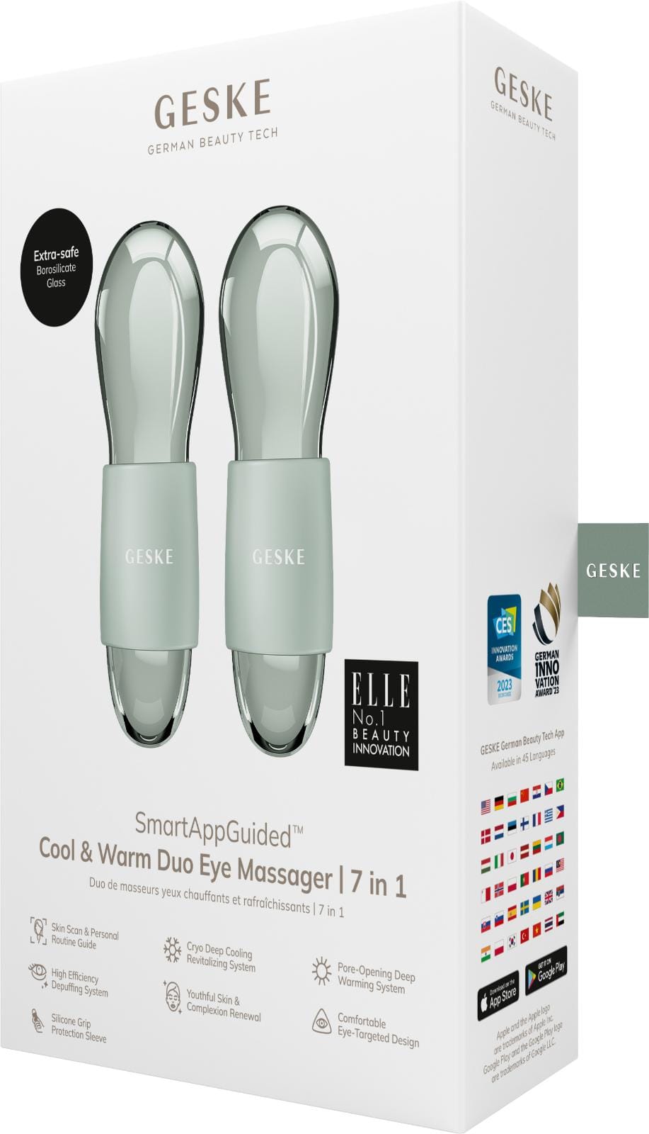 Фото товару: Подвійний масажер для очей GESKE Cool&Warm Duo Eye Massager 7в1 green № 7