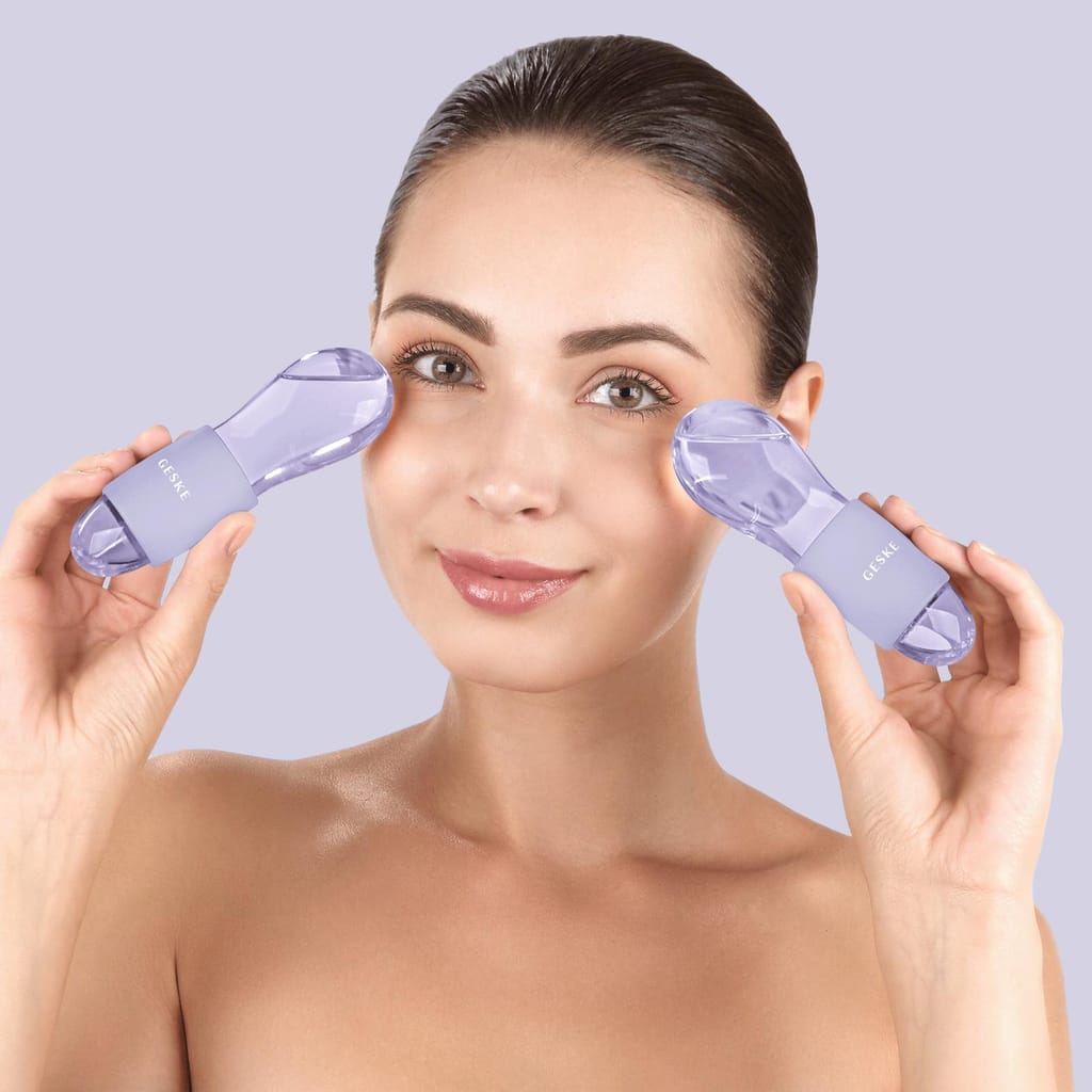 Фото товару: Подвійний масажер для очей GESKE Cool&Warm Duo Eye Massager 7в1 purple № 3