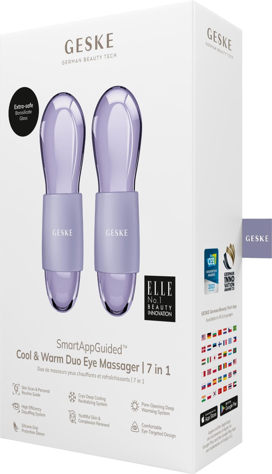 Фото товару: Подвійний масажер для очей GESKE Cool&Warm Duo Eye Massager 7в1 purple № 7
