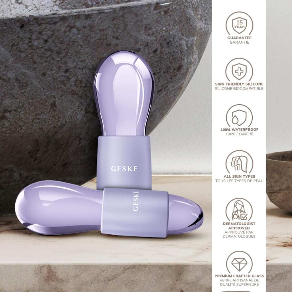Фото товару: Подвійний масажер для очей GESKE Cool&Warm Duo Eye Massager 7в1 purple № 2