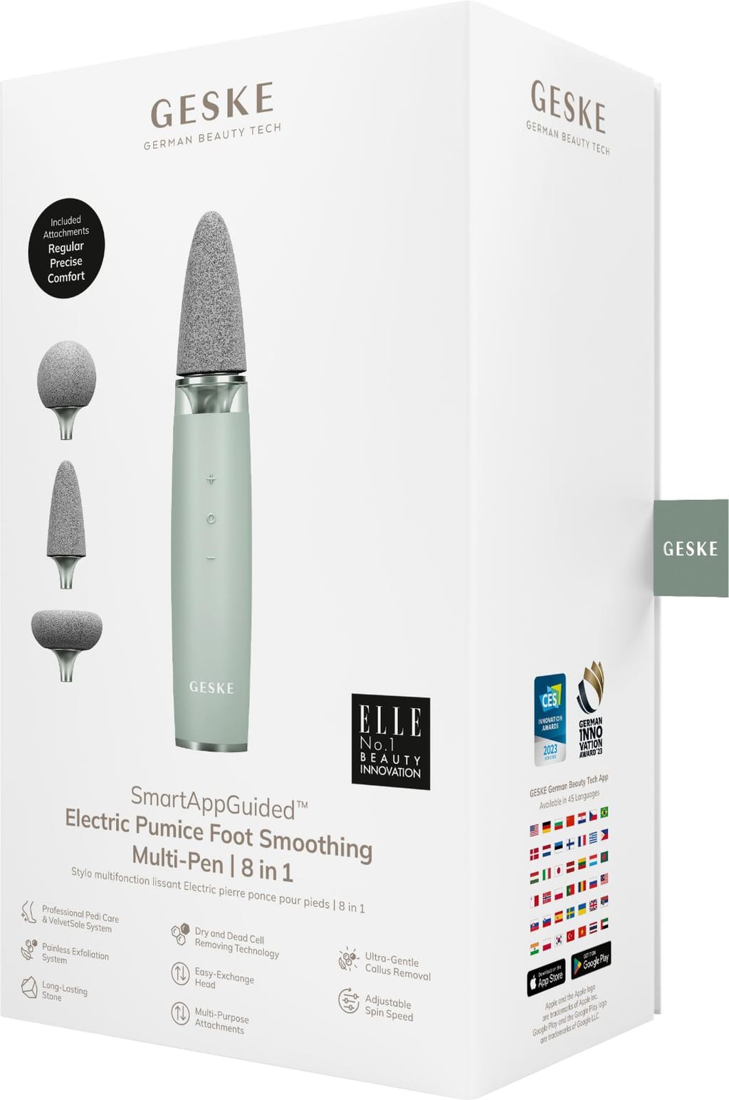 Фото товару: Шліфувальна пилка для стоп з додатковими насадками GESKE Electric Pumice Foot Smoothing Multi-Pen 8в1 green № 6