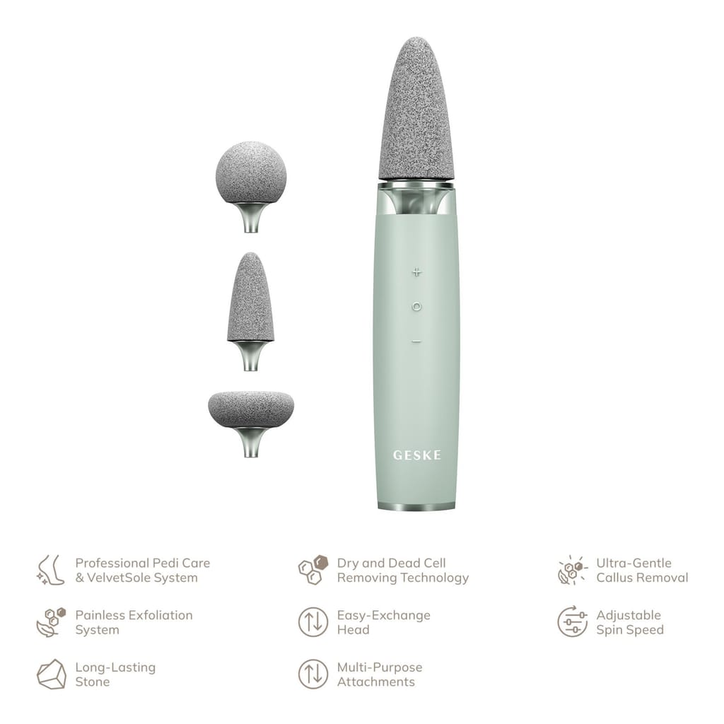 Фото товару: Шліфувальна пилка для стоп з додатковими насадками GESKE Electric Pumice Foot Smoothing Multi-Pen 8в1 green № 1