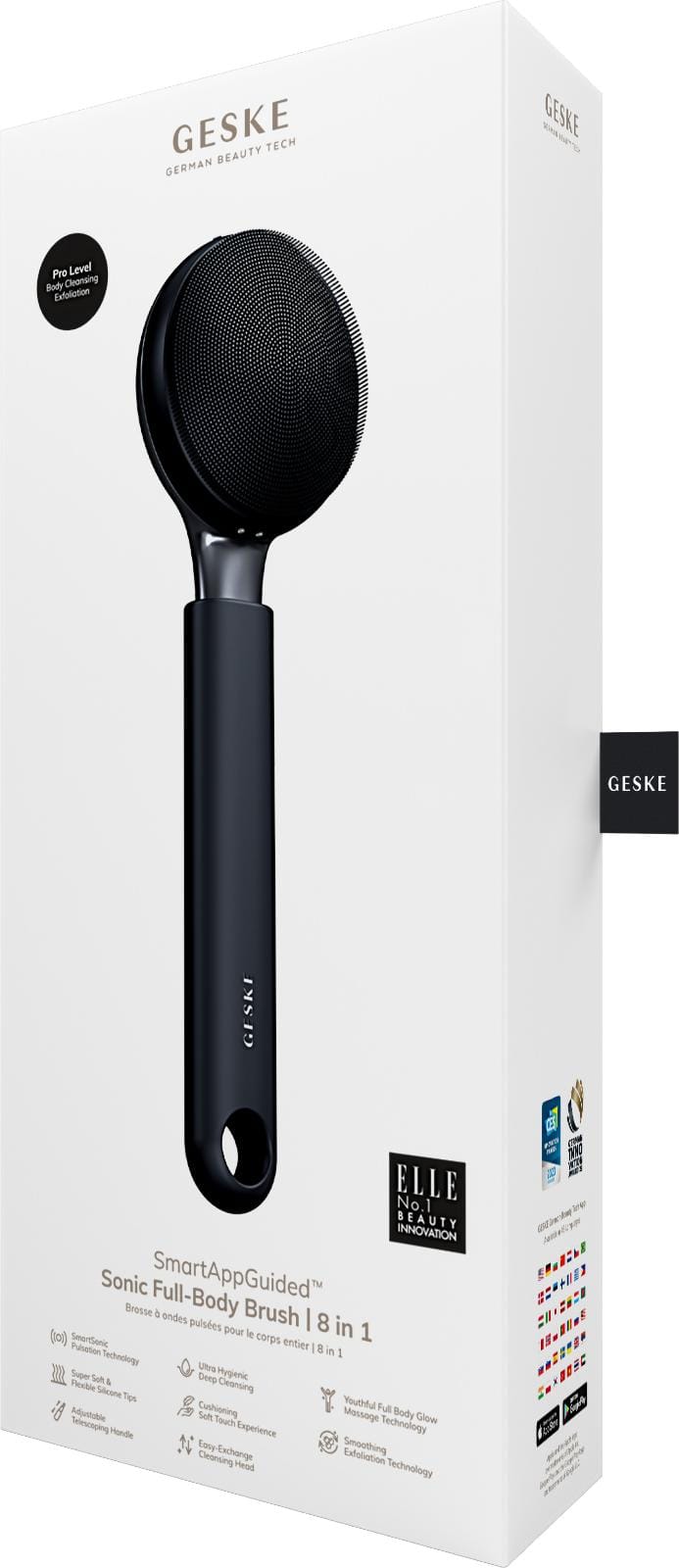 Фото товару: Ультразвукова щітка для всього тіла GESKE Sonic Full-Body Brush&Intensive Exfoliator 8в1 black № 7