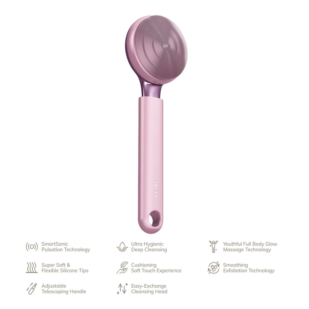 Фото товару: Ультразвукова щітка для всього тіла GESKE Sonic Full-Body Brush&Intensive Exfoliator 8в1 pink № 1