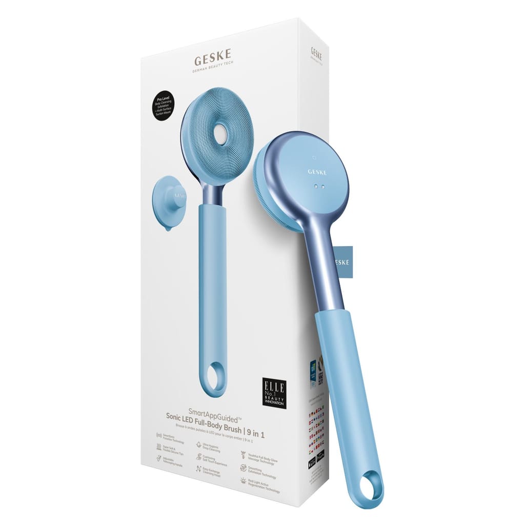 Фото товару: Звукова світлодіодна щітка для всього тіла GESKE Sonic LED Full-Body Brush&Intensive Exfoliator 9в1 aquamarine № 0