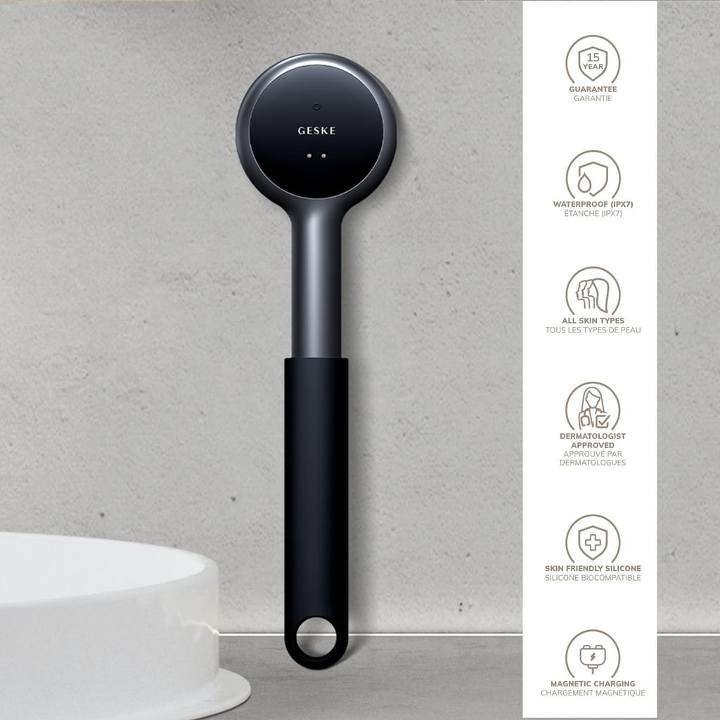 Фото товару: Звукова світлодіодна щітка для всього тіла GESKE Sonic LED Full-Body Brush&Intensive Exfoliator 9в1 black № 2