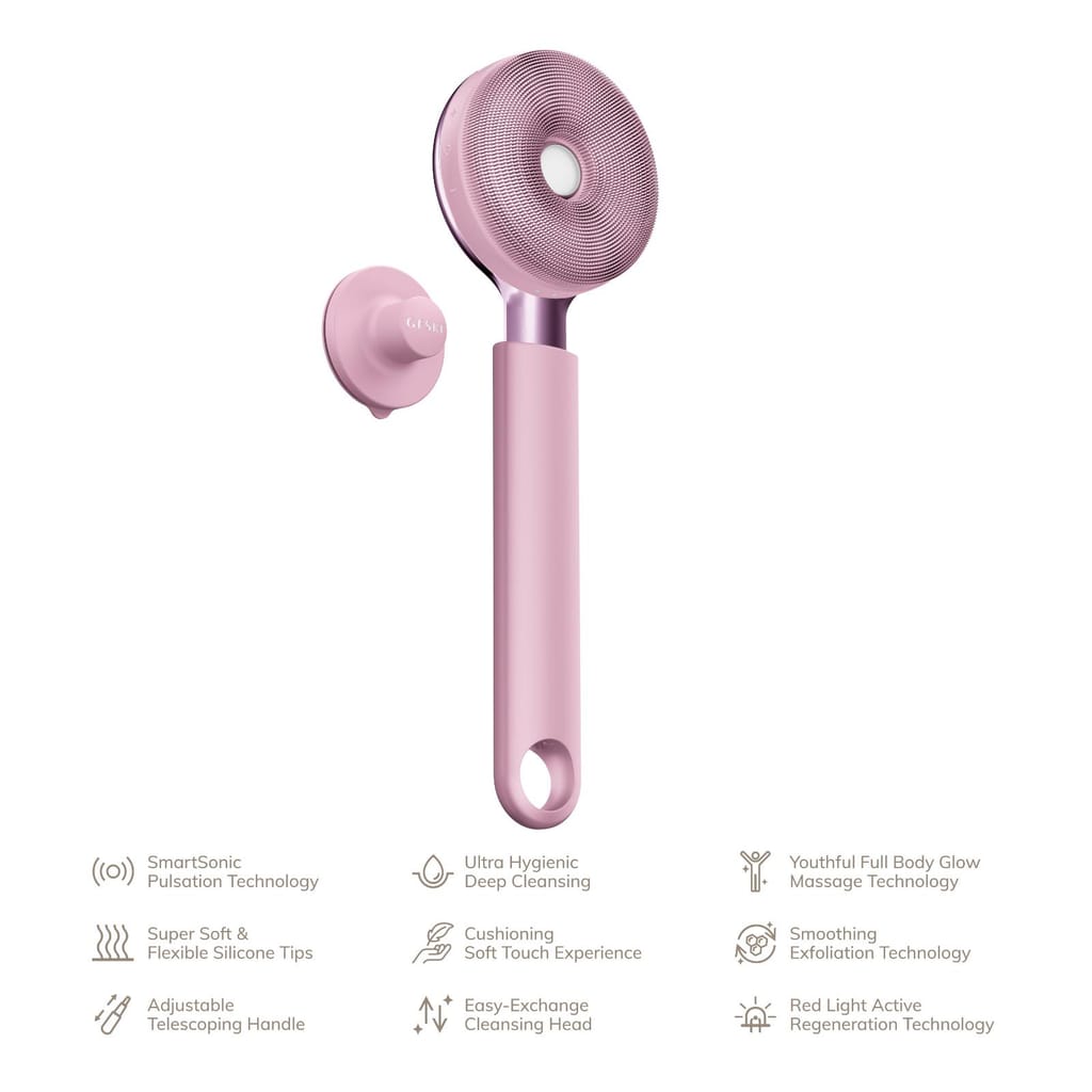 Фото товару: Звукова світлодіодна щітка для всього тіла GESKE Sonic LED Full-Body Brush&Intensive Exfoliator 9в1 pink № 1