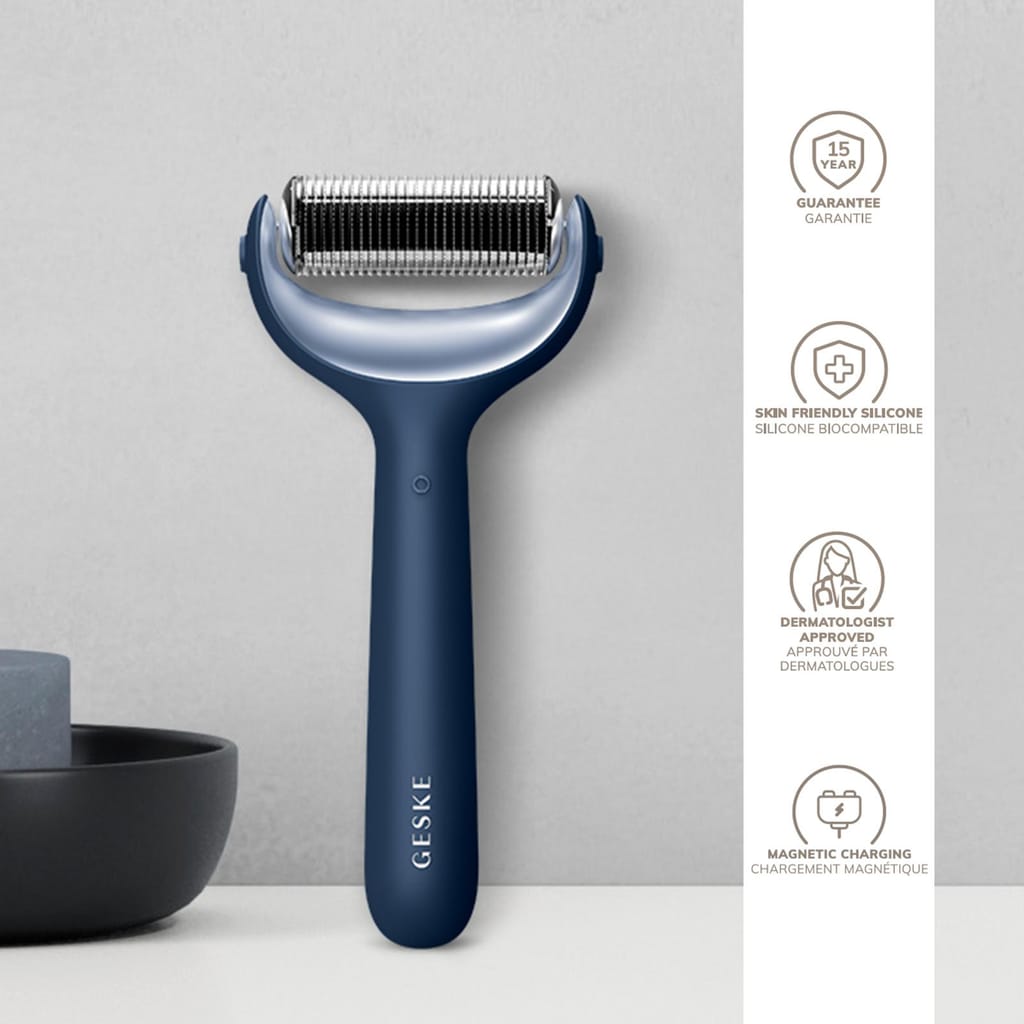 Фото товару: Електронний ролер для обличчя та тіла з мікроголками GESKE MicroNeedle Face&Body Roller 8в1 midnight № 2