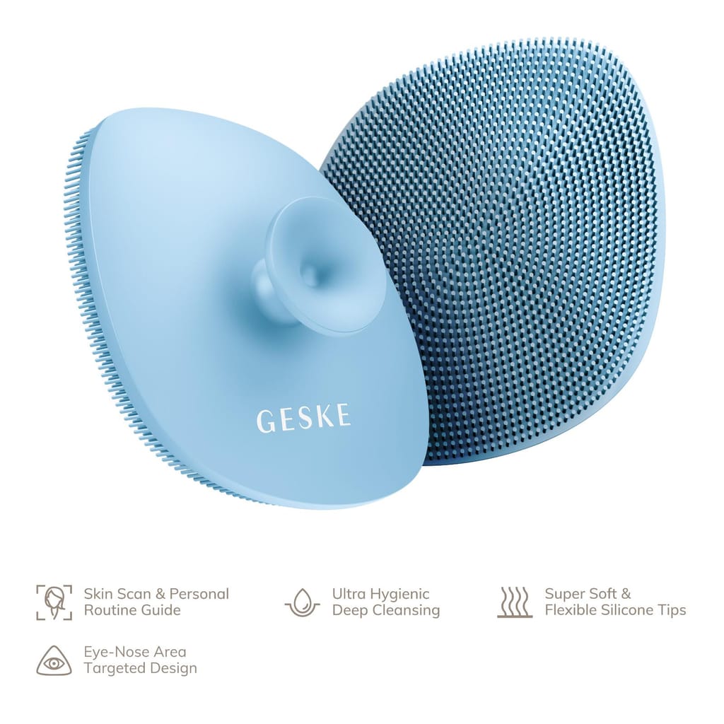 Фото товару: Щітка для обличчя GESKE Facial Brush 4в1 з тримачем aquamarine № 1