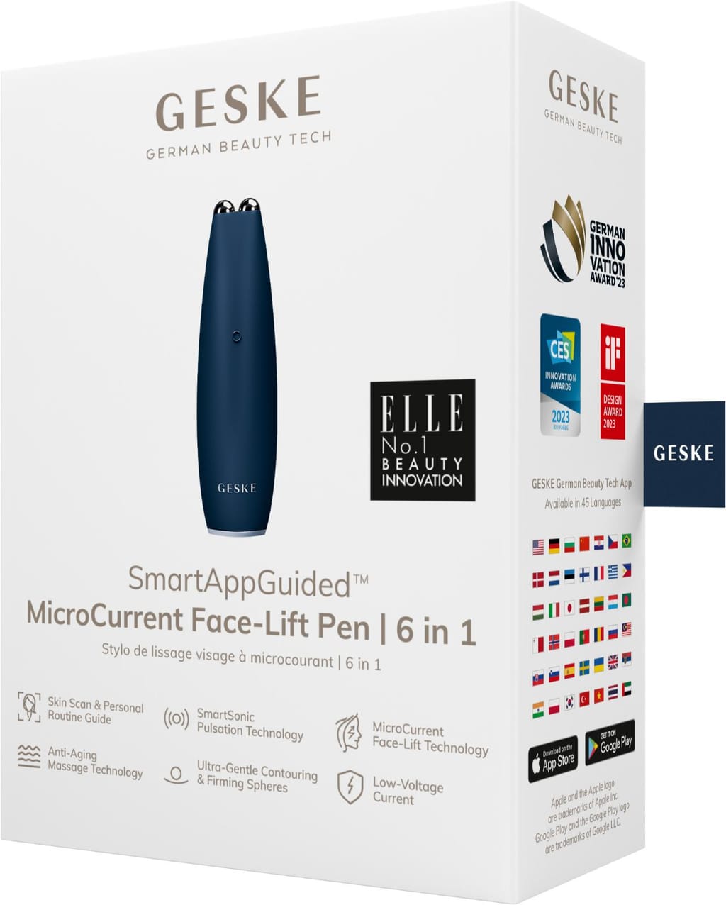 Фото товару: Мікрострумова ручка для підтяжки обличчя GESKE MicroCurrent Face-Lift Pen 6в1 midnight № 7