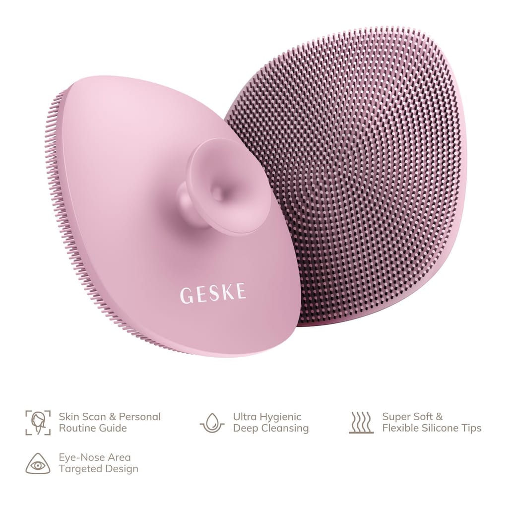 Фото товару: Щітка для обличчя GESKE Facial Brush 4в1 з тримачем pink № 1