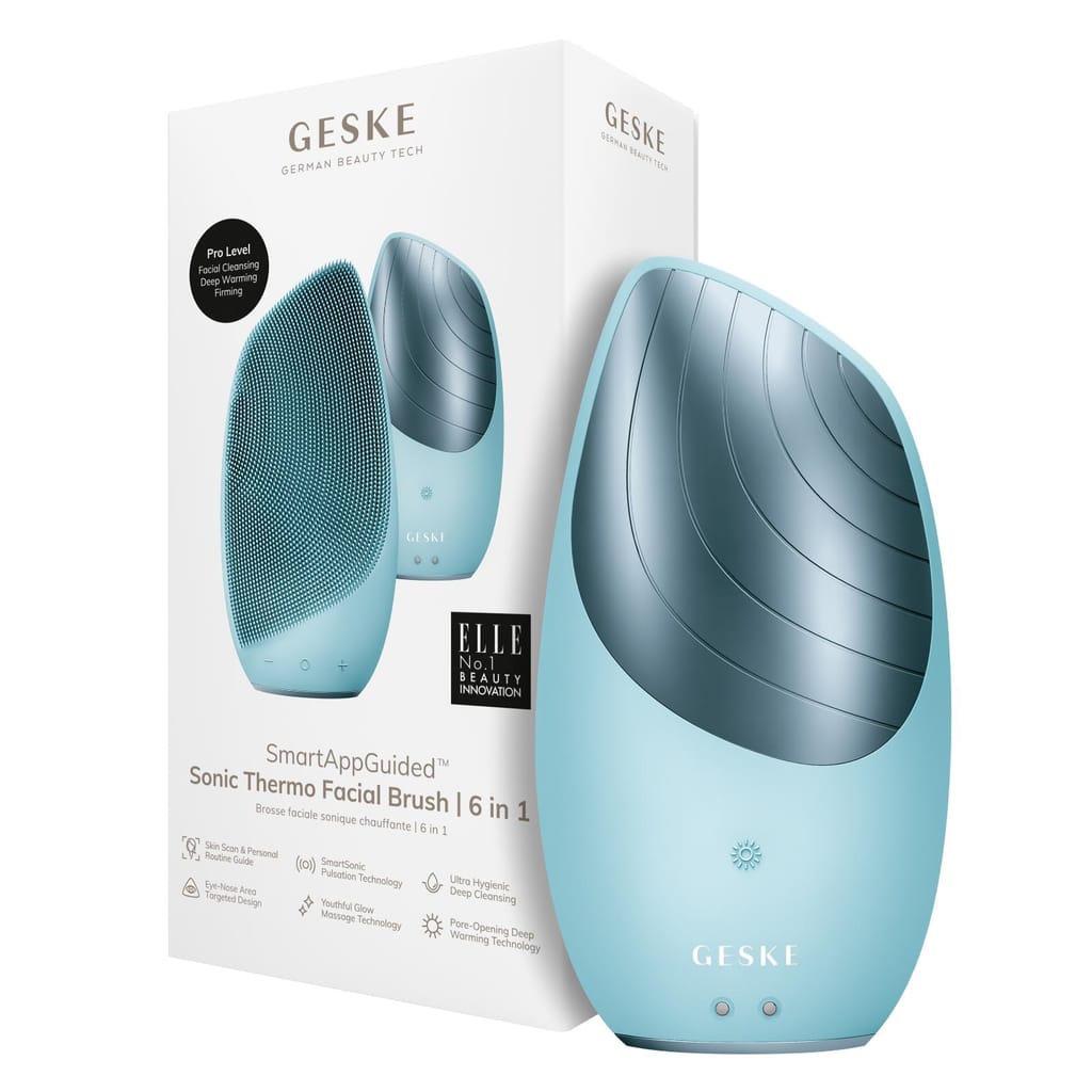 Фото товару: Електронна звукова термо щітка для обличчя GESKE Sonic Thermo Facial Brush 6в1 turquoise № 0