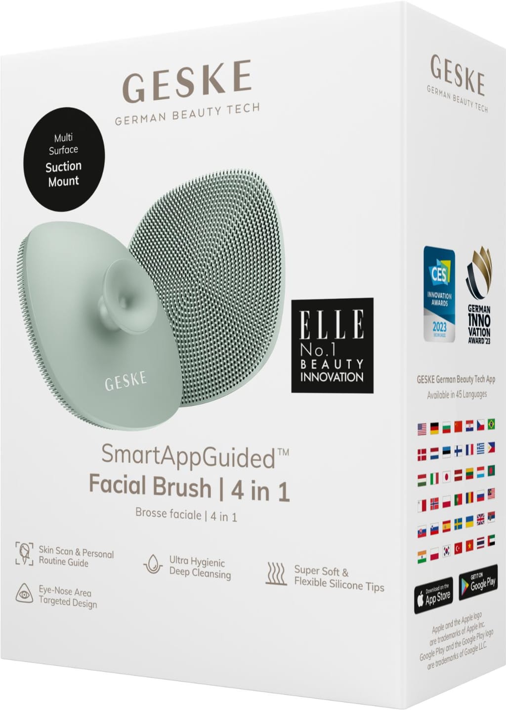 Фото товару: Щітка для обличчя GESKE Facial Brush 4в1 з тримачем green № 7