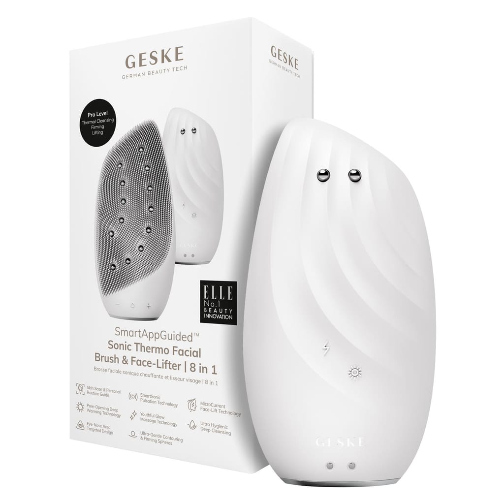 Фото товару: Очищувальна щітка для обличчя GESKE Sonic Thermo Facial Brush&Face-Lifter 8в1 white № 0